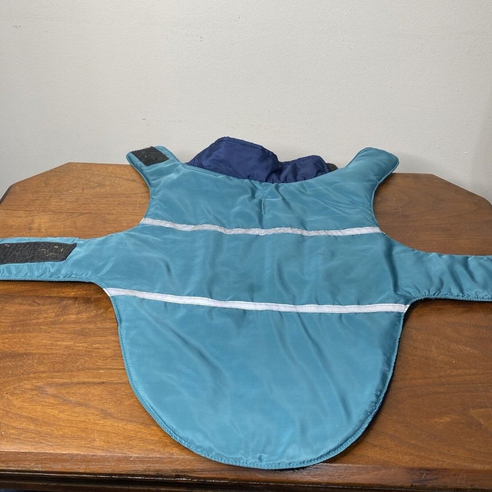 Play On Dog Coat Nylon Puffer Coat  Sz L Small Dog Removable Fleece Liner Blue